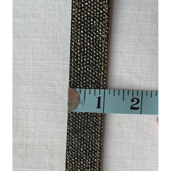 Motion East 1980's Sparkly Metallic Gold and Black Belt Size M/L - Picture 5 of 6